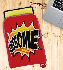BK Gift Pop Art Tasarımlı Taşınabilir Koruyucu Tablet Kılıfı & Organizer Çanta - Pembe-4