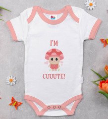 BK Kids I'm Cute Tasarımlı Pembe Bebek Body Zıbın-1