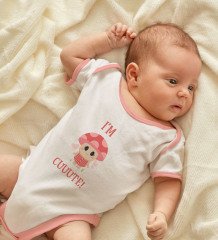 BK Kids I'm Cute Tasarımlı Pembe Bebek Body Zıbın-1