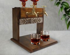 BK Gift Kişiye Özel Kabartma İsimli Çift Musluklu Doğal Ahşap Viski Standı, İçki Standı, Doğum Günü Hediyesi, Ev Hediyesi, Erkek Hediye-28