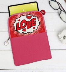 BK Gift Pop Art Tasarımlı Taşınabilir Koruyucu Tablet Kılıfı & Organizer Çanta - Pembe-5