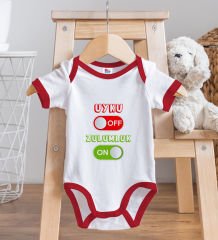 BK Kids Uyku Off Tasarımlı Kırmızı Bebek Body Zıbın-1