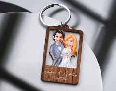 BK Gift Sevgililere Özel Karikatür Ahşap Anahtarlık, Sevgililer Günü Hediyesi, Yıl Dönümü Hediyesi, Doğum Günü Hediyesi-15