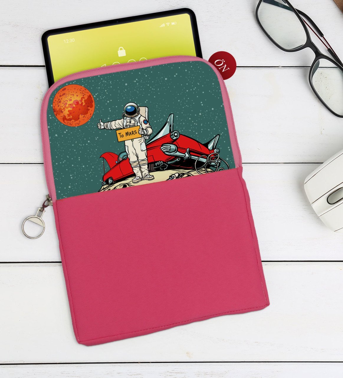 BK Gift Pop Art Tasarımlı Taşınabilir Koruyucu Tablet Kılıfı & Organizer Çanta - Pembe-8