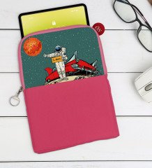 BK Gift Pop Art Tasarımlı Taşınabilir Koruyucu Tablet Kılıfı & Organizer Çanta - Pembe-8