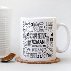 Kişiye Özel Sosyal Medya Uzmanı Beyaz Kupa Bardak - 2