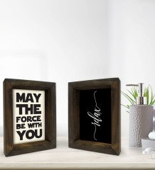 Bk Gift Banyo Dekoratif 2'li Doğal Masif Ahşap Çerçeve 15x20cm-28