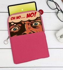 BK Gift Pop Art Tasarımlı Taşınabilir Koruyucu Tablet Kılıfı & Organizer Çanta - Pembe-10