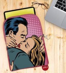 BK Gift Pop Art Tasarımlı Taşınabilir Koruyucu Tablet Kılıfı & Organizer Çanta - Pembe-10