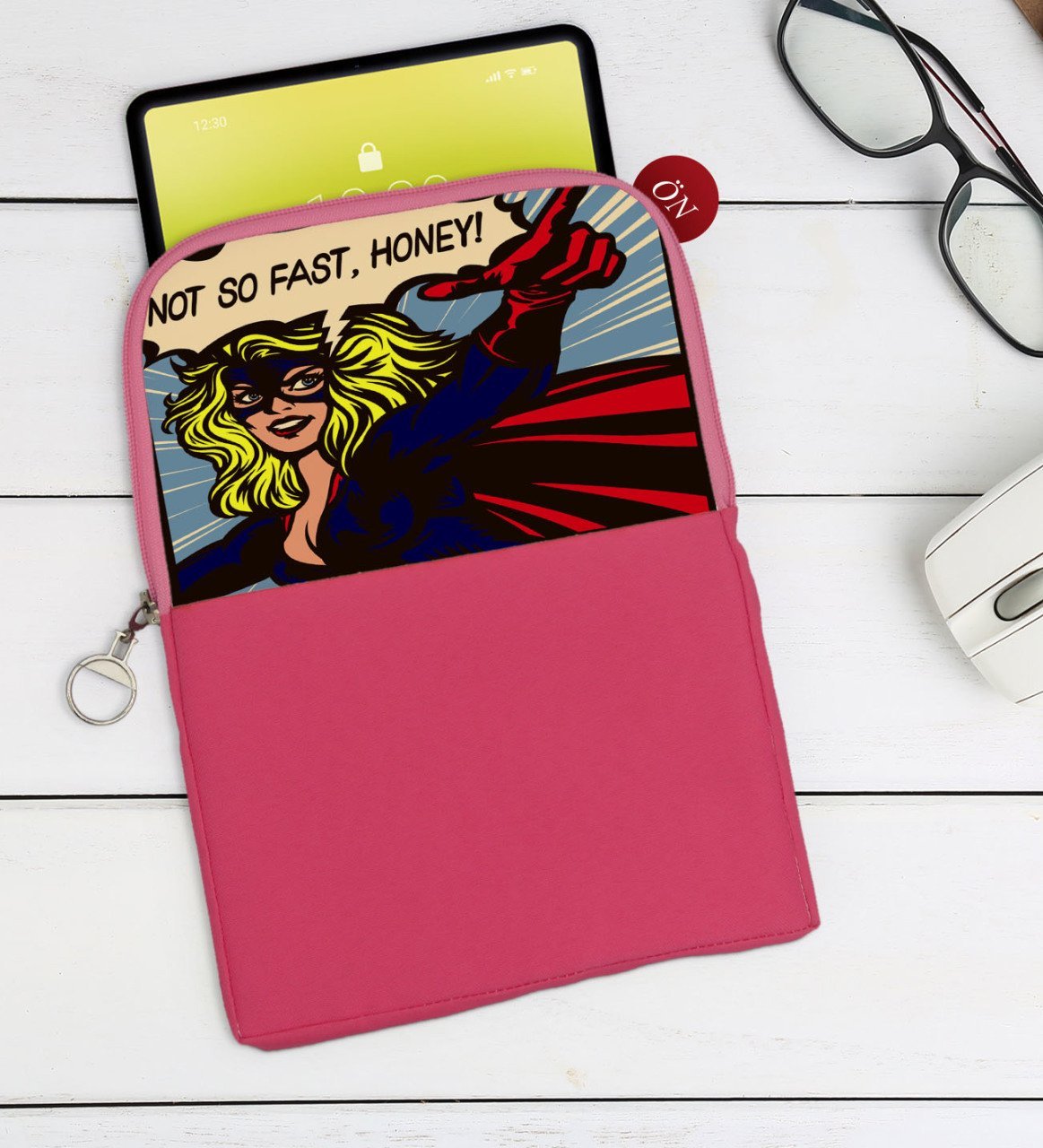 BK Gift Pop Art Tasarımlı Taşınabilir Koruyucu Tablet Kılıfı & Organizer Çanta - Pembe-11