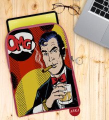 BK Gift Pop Art Tasarımlı Taşınabilir Koruyucu Tablet Kılıfı & Organizer Çanta - Pembe-11