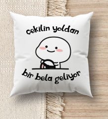 BK Gift Esprili Beyaz Kırlent Yastık, Ev Hediyesi, Ev Dekorasyonu, Dekoratif Hediye-4