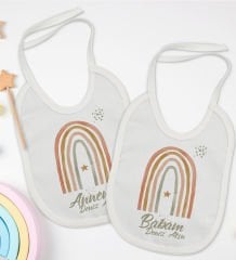 BK Kids Kişiye Özel Anne ve Baba Tasarımlı 2’li Beyaz Mama Önlüğü-1