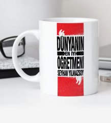 Kişiye Özel Dünyanın En İyi Öğretmeni Beyaz Kupa Bardak - 1