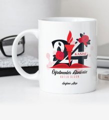 Kişiye Özel Öğretmenler Gününüz Kutlu Olsun Beyaz Kupa Bardak - 1