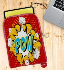 BK Gift Pop Art Tasarımlı Taşınabilir Koruyucu Tablet Kılıfı & Organizer Çanta - Pembe-13