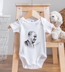 BK Kids Atatürk Temalı Beyaz Bebek Body Zıbın-10