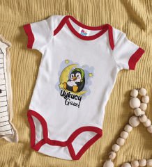 BK Kids Uykucu Güzel Tasarımlı Kırmızı Bebek Body Zıbın-1