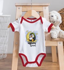 BK Kids Uykucu Güzel Tasarımlı Kırmızı Bebek Body Zıbın-1