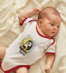 BK Kids Uykucu Güzel Tasarımlı Kırmızı Bebek Body Zıbın-1