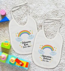 BK Kids Kişiye Özel Anne ve Baba Tasarımlı 2’li Beyaz Mama Önlüğü-3