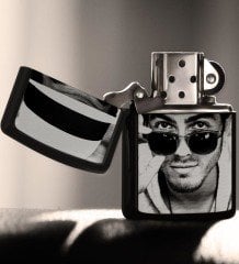 Kişiye Özel Fotoğraflı Benzinli Siyah Metal Çakmak - 1