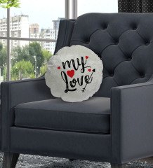 BK Gift My Love Tasarımlı Yuvarlak Dekoratif Kırlent Yastık-1