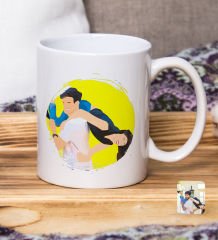 BK Gift Kişiye Özel Karikatür Portre Beyaz Kupa Bardak, Illustrasyon Portre, Arkadaşa Hediye, Sevgiliye Hediye-2