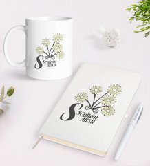 Kişiye Özel Kadınlar Günü Tasarımlı Beyaz Defter Kalem ve Kupa Seti-15