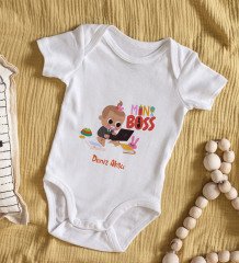 BK Kids İsimli Mini Boss Tasarımlı Bebek Body Zıbın - Model 1 9-12 Ay