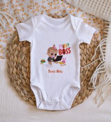BK Kids İsimli Mini Boss Tasarımlı Bebek Body Zıbın - Model 1 9-12 Ay