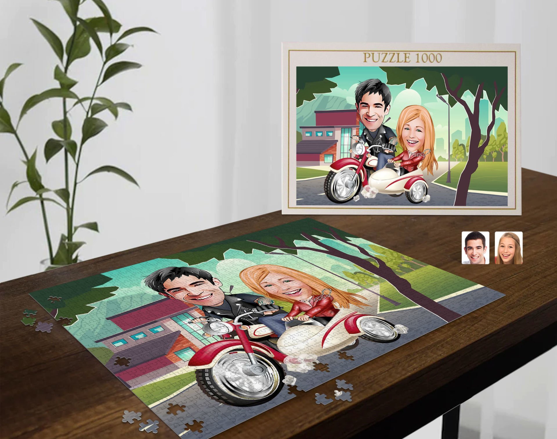 BK Gift Kişiye Özel Sevgililer Karikatürlü 1000 Parça Profesyonel Puzzle-9