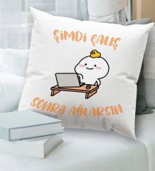 BK Gift Esprili Beyaz Kırlent Yastık, Ev Hediyesi, Ev Dekorasyonu, Dekoratif Hediye-10