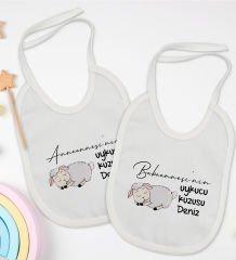 BK Kids Kişiye Özel Anneanne ve Babaanne Tasarımlı 2’li Beyaz Mama Önlüğü-2