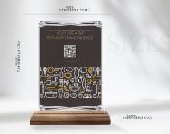 BK Gift Restoran & Cafe & Barlara Özel Ahşap Standlı Pleksi QR Kod Menü, Cafe&Bar için QR kodlu Tabela, QR kodlu Masa Dekoru-11