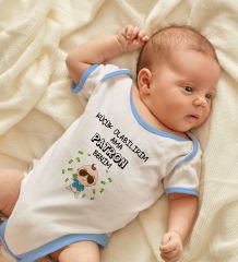 BK Kids Patron Benim Tasarımlı Mavi Bebek Body Zıbın-1