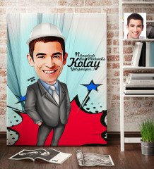 Kişiye Özel Bay Mühendis Karikatür Kanvas Tablo (70 x 100 cm.) 1