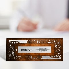 Kişiye Özel Mesleki Doktor Ahşap Masa İsimliği (Model L6)