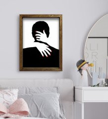 BK Gift Yatak Odası Konseptli Doğal Masif Ahşap Çerçeveli Tablo 45x65cm-4