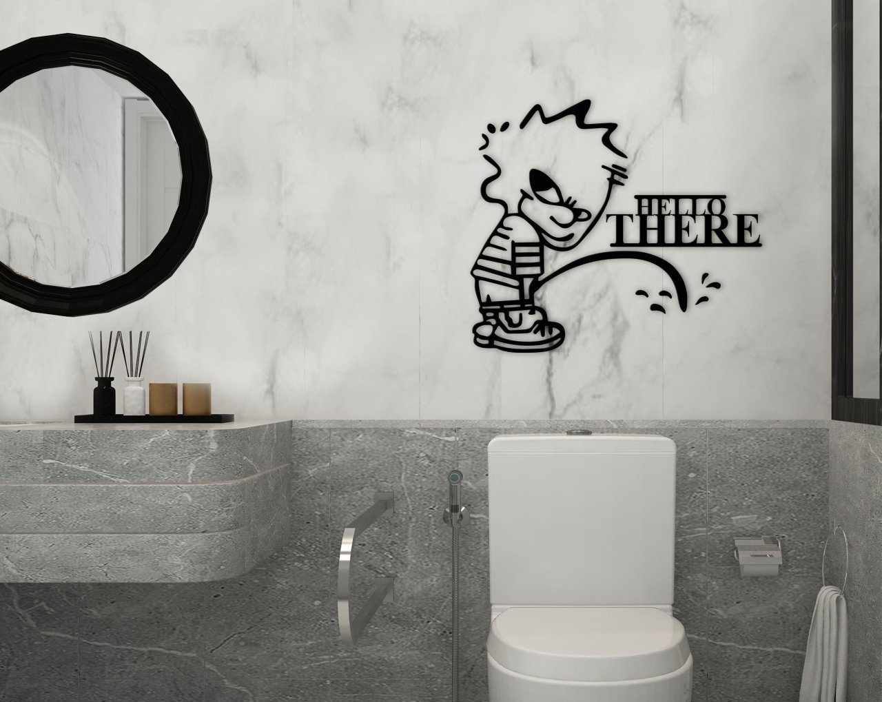 BK Home Banyo Tuvalet Duvar Süsü-5