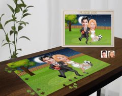 BK Gift Kişiye Özel Sevgililer Karikatürlü 1000 Parça Profesyonel Puzzle-12