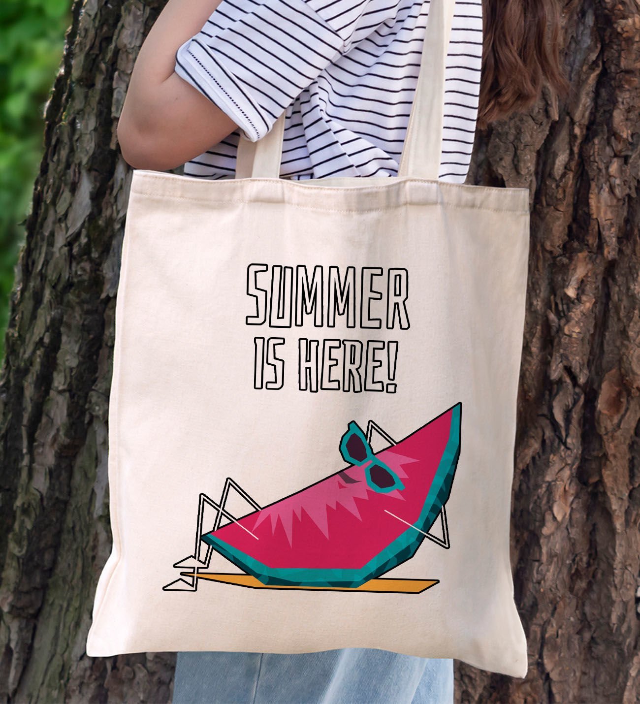 BK Gift Yaz Temalı Kanvas Bez Plaj Çantası, -10  Baskılı Omuz Çantası, Alışveriş Çantası, Arkadaşa Hediye