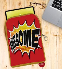 BK Gift Pop Art Tasarımlı Taşınabilir Koruyucu Tablet Kılıfı & Organizer Çanta - Sarı-4