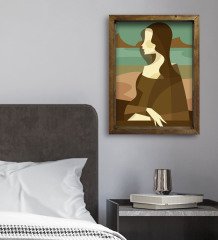 BK Gift Yatak Odası Konseptli Doğal Masif Ahşap Çerçeveli Tablo 45x65cm-5