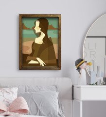 BK Gift Yatak Odası Konseptli Doğal Masif Ahşap Çerçeveli Tablo 45x65cm-5