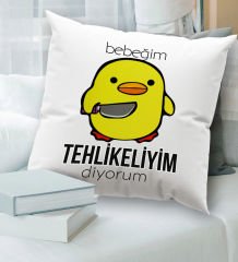 BK Gift Esprili Beyaz Kırlent Yastık, Ev Hediyesi, Ev Dekorasyonu, Dekoratif Hediye-14