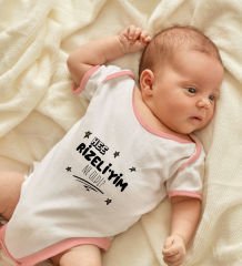 BK Kids Rizeliyim Ne Oldi Tasarımlı Pembe Bebek Body Zıbın-1