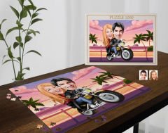 BK Gift Kişiye Özel Sevgililer Karikatürlü 1000 Parça Profesyonel Puzzle-14