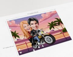 BK Gift Kişiye Özel Sevgililer Karikatürlü 1000 Parça Profesyonel Puzzle-14