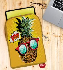 BK Gift Pop Art Tasarımlı Taşınabilir Koruyucu Tablet Kılıfı & Organizer Çanta - Sarı-6